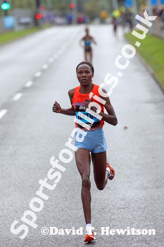 Priscah Jeptoo leads the BUPA Great North Run.